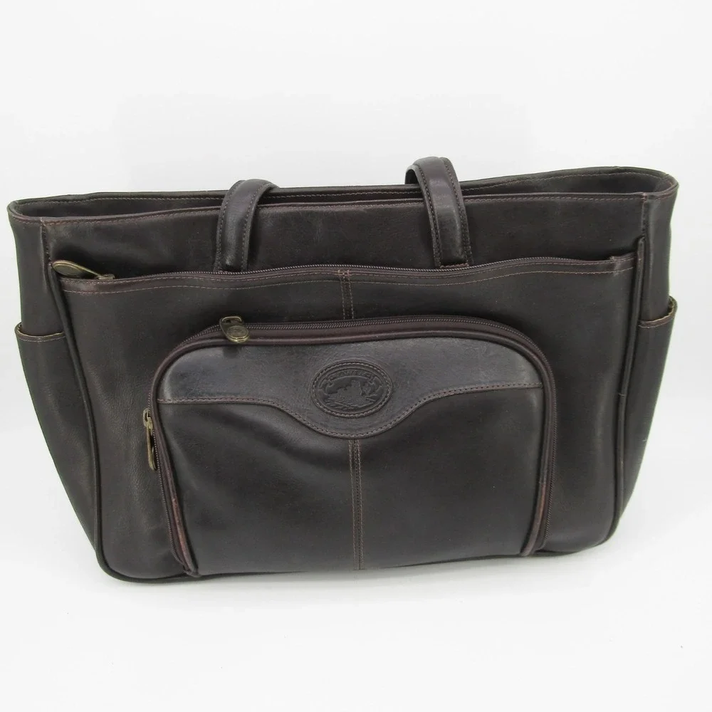 Santa Fe Dilana Briefcase Men's Leather Laptop Vintage Distress Dark brown